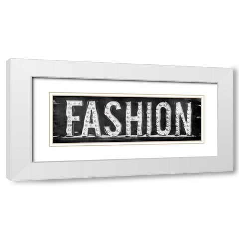 Fashion Sign White Modern Wood Framed Art Print with Double Matting by OnRei