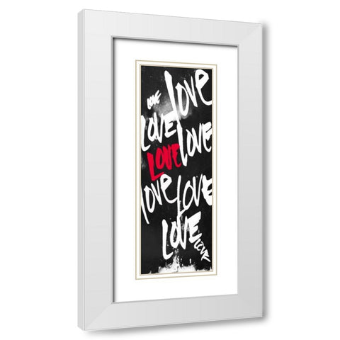 Love Letters Red White Modern Wood Framed Art Print with Double Matting by OnRei