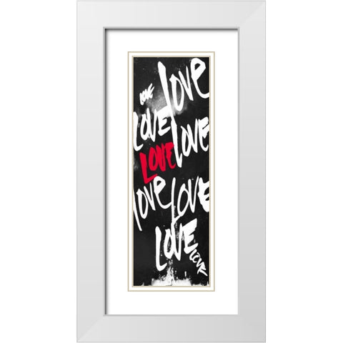 Love Letters Red White Modern Wood Framed Art Print with Double Matting by OnRei