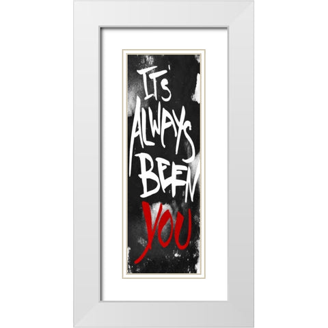 Always You Red White Modern Wood Framed Art Print with Double Matting by OnRei