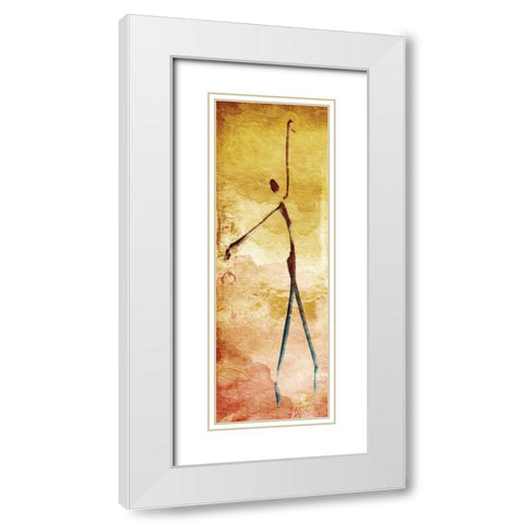 Harmonious Dancer White Modern Wood Framed Art Print with Double Matting by OnRei