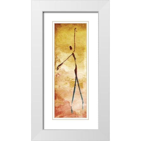 Harmonious Dancer White Modern Wood Framed Art Print with Double Matting by OnRei