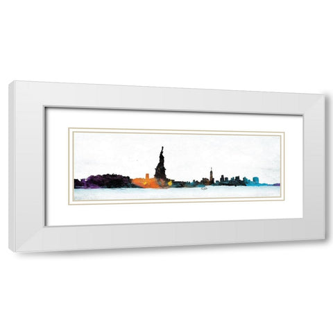 NY Graph State Of Mind White Modern Wood Framed Art Print with Double Matting by OnRei