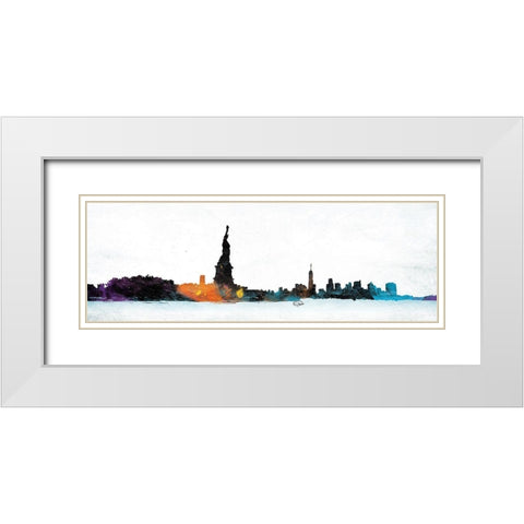 NY Graph State Of Mind White Modern Wood Framed Art Print with Double Matting by OnRei