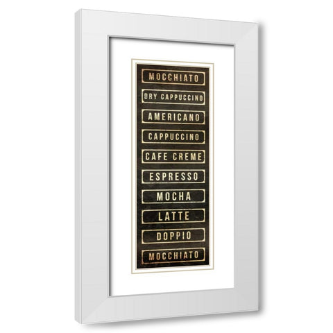 Coffee List White Modern Wood Framed Art Print with Double Matting by OnRei