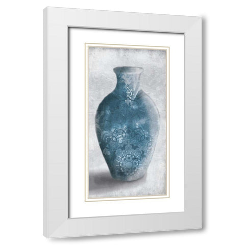 Blue Mandala Smoke White Modern Wood Framed Art Print with Double Matting by OnRei