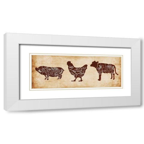 Farm Cuts White Modern Wood Framed Art Print with Double Matting by OnRei