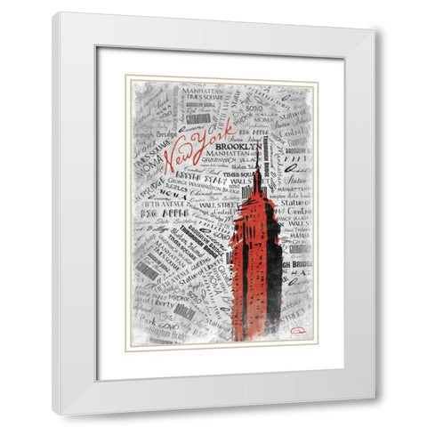 Empire A White Modern Wood Framed Art Print with Double Matting by OnRei