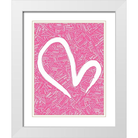 LADY LOVE White Modern Wood Framed Art Print with Double Matting by OnRei