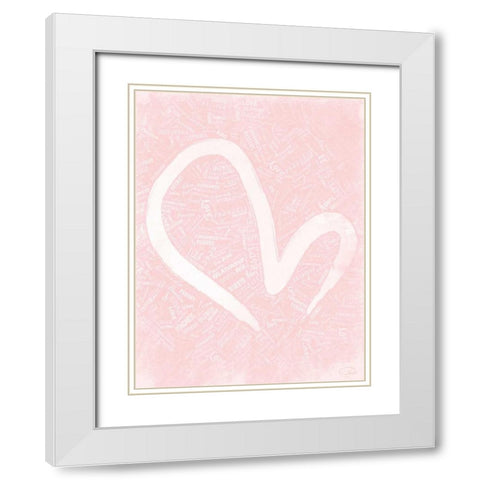 LOVE B White Modern Wood Framed Art Print with Double Matting by OnRei