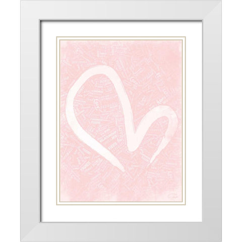 LOVE B White Modern Wood Framed Art Print with Double Matting by OnRei