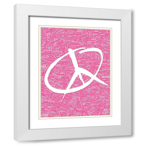 PERFECT PEACE White Modern Wood Framed Art Print with Double Matting by OnRei