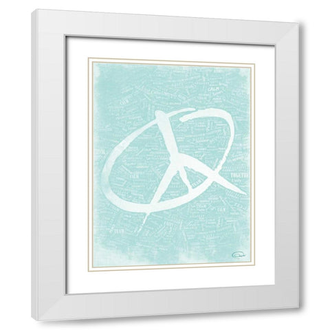 PEACE E White Modern Wood Framed Art Print with Double Matting by OnRei