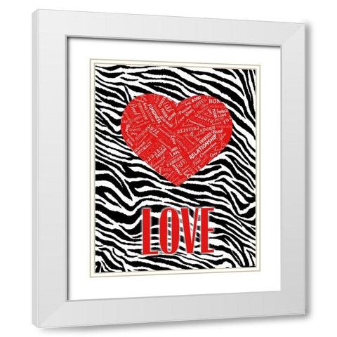 JUNGLE LOVE White Modern Wood Framed Art Print with Double Matting by OnRei