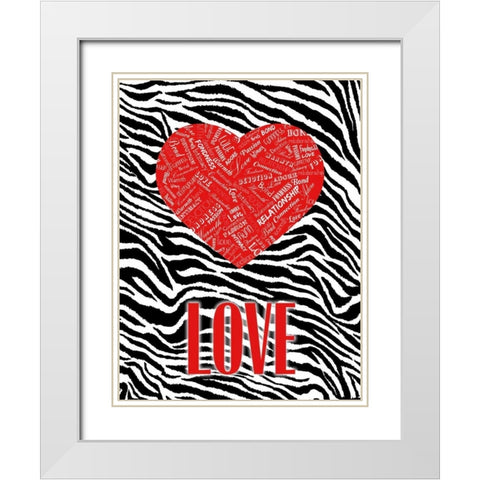 JUNGLE LOVE White Modern Wood Framed Art Print with Double Matting by OnRei