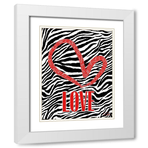 LOVE BR White Modern Wood Framed Art Print with Double Matting by OnRei