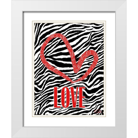 LOVE BR White Modern Wood Framed Art Print with Double Matting by OnRei