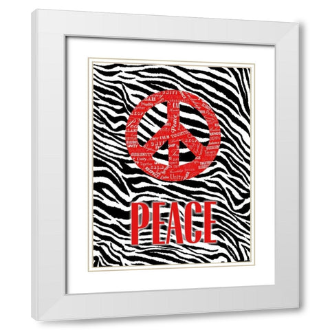 JUNGLE PEACE White Modern Wood Framed Art Print with Double Matting by OnRei