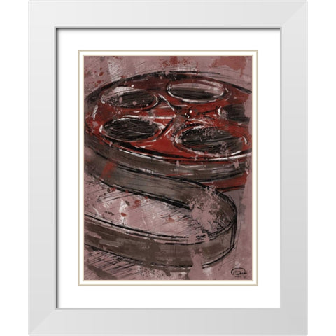 Cinema Red White Modern Wood Framed Art Print with Double Matting by OnRei