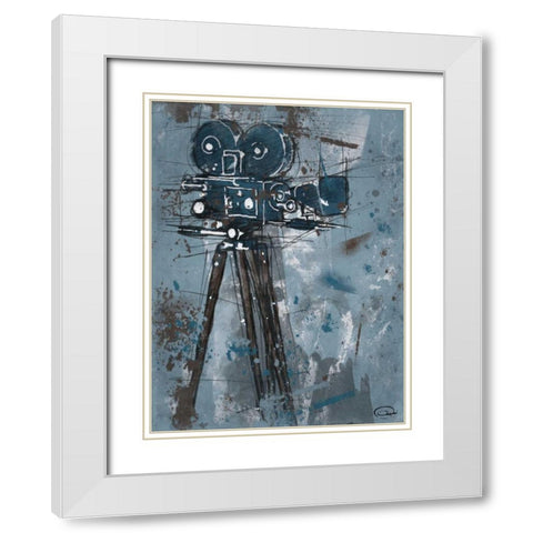 MOVIE White Modern Wood Framed Art Print with Double Matting by OnRei