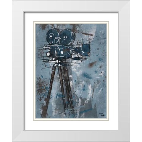 MOVIE White Modern Wood Framed Art Print with Double Matting by OnRei