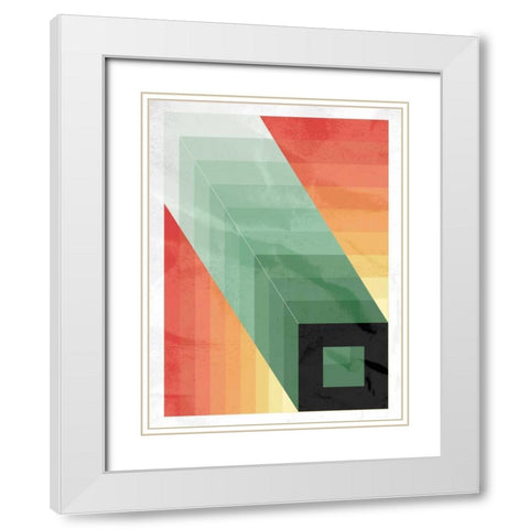 Square White Modern Wood Framed Art Print with Double Matting by OnRei