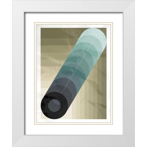 Circle White Modern Wood Framed Art Print with Double Matting by OnRei