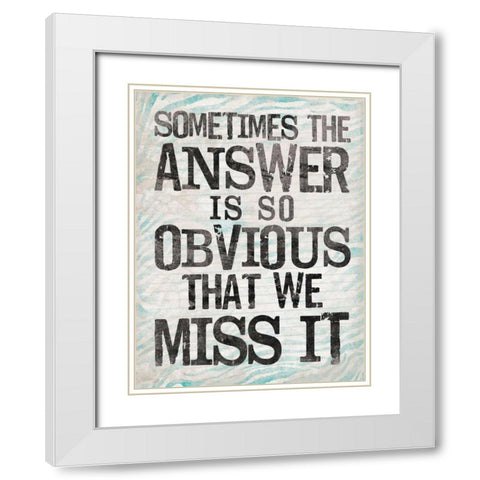 Answer1 White Modern Wood Framed Art Print with Double Matting by OnRei