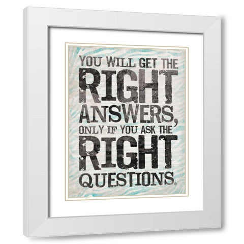 Answer 2 White Modern Wood Framed Art Print with Double Matting by OnRei