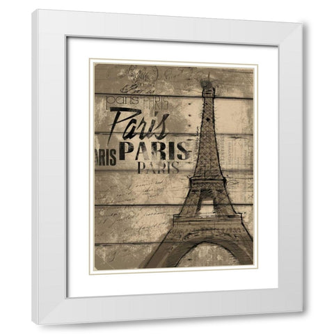 Natural Paris Clean White Modern Wood Framed Art Print with Double Matting by OnRei