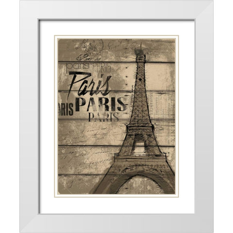 Natural Paris Clean White Modern Wood Framed Art Print with Double Matting by OnRei