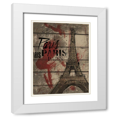 Natural Paris White Modern Wood Framed Art Print with Double Matting by OnRei