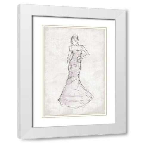 Fashion Dress White Modern Wood Framed Art Print with Double Matting by OnRei