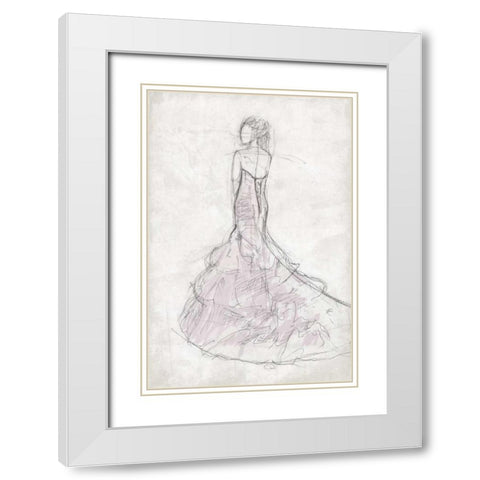 Fashion Dress Mate White Modern Wood Framed Art Print with Double Matting by OnRei