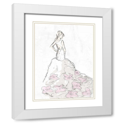 Fashion Flower Dress 2 White Modern Wood Framed Art Print with Double Matting by OnRei