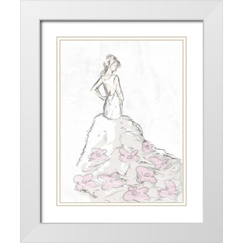 Fashion Flower Dress 2 White Modern Wood Framed Art Print with Double Matting by OnRei