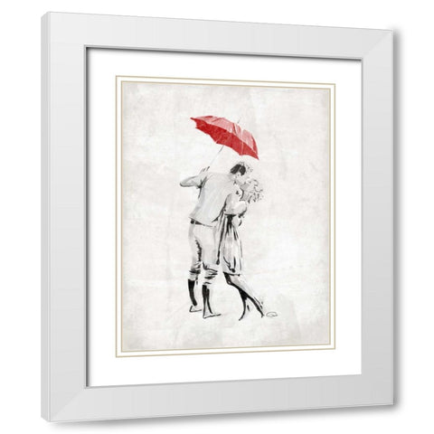 Romantic Love White Modern Wood Framed Art Print with Double Matting by OnRei