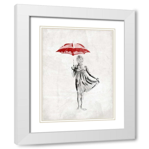 Romantic Love B White Modern Wood Framed Art Print with Double Matting by OnRei