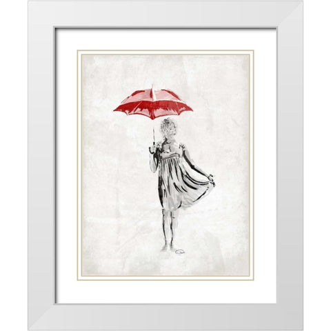 Romantic Love B White Modern Wood Framed Art Print with Double Matting by OnRei