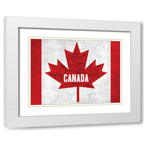 Province Flag White Modern Wood Framed Art Print with Double Matting by OnRei