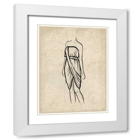 Canvas Dress 1 White Modern Wood Framed Art Print with Double Matting by OnRei