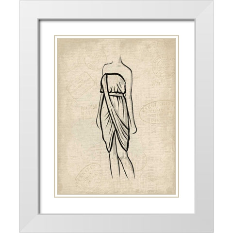 Canvas Dress 1 White Modern Wood Framed Art Print with Double Matting by OnRei