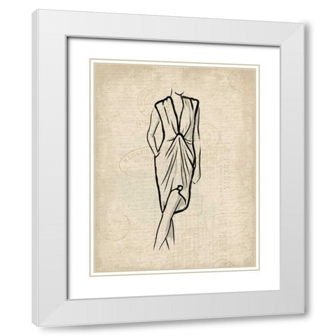 Canvas Dress 2 White Modern Wood Framed Art Print with Double Matting by OnRei