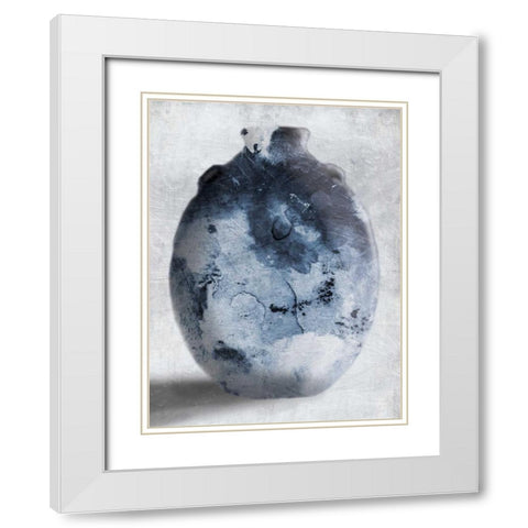 Blue Smoke Mate White Modern Wood Framed Art Print with Double Matting by OnRei