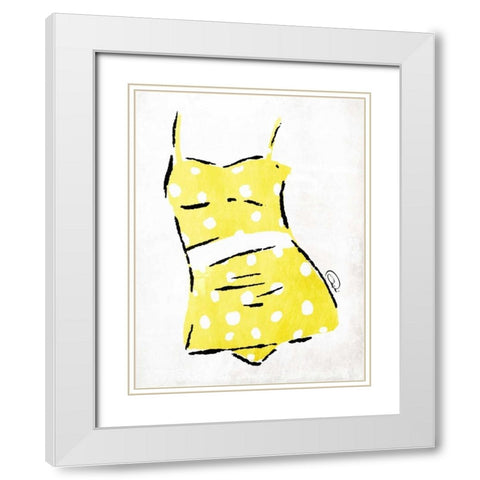 Vintage Swimsuit 2 White Modern Wood Framed Art Print with Double Matting by OnRei