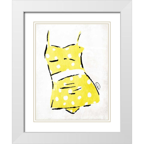 Vintage Swimsuit 2 White Modern Wood Framed Art Print with Double Matting by OnRei