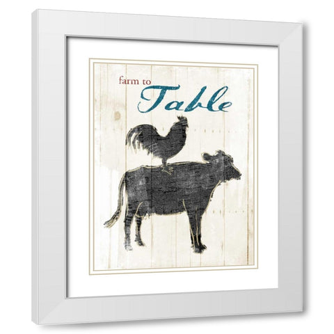 Farm To Table White Modern Wood Framed Art Print with Double Matting by OnRei