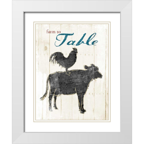 Farm To Table White Modern Wood Framed Art Print with Double Matting by OnRei