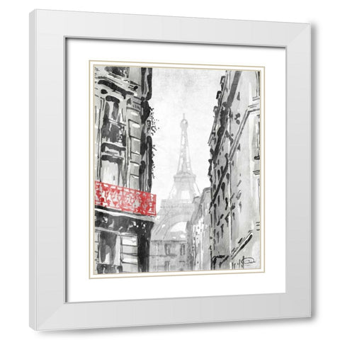 City View Redpop White Modern Wood Framed Art Print with Double Matting by OnRei