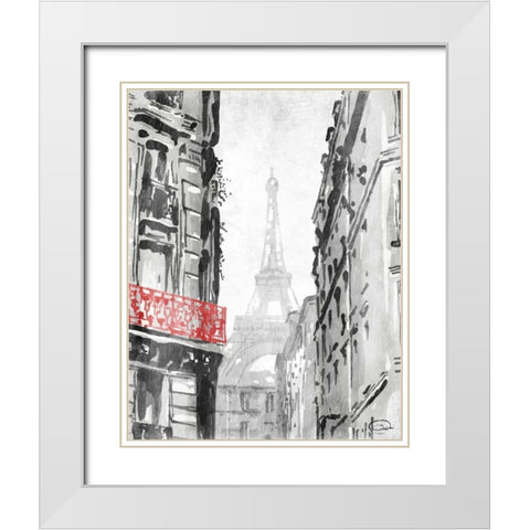 City View Redpop White Modern Wood Framed Art Print with Double Matting by OnRei